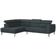 ECKSOFA in Struktur Dunkelgrau 205/280 cm - Dunkelgrau/Schwarz, Design, Textil/Metall (205/280cm) - Xora