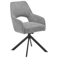 ARMLEHNSTUHL drehbar  , Sitzfläche 180° drehbar  ,  ,  - Schwarz/Grau, Design, Textil/Metall (58/89/62cm) - SetOne by Musterring