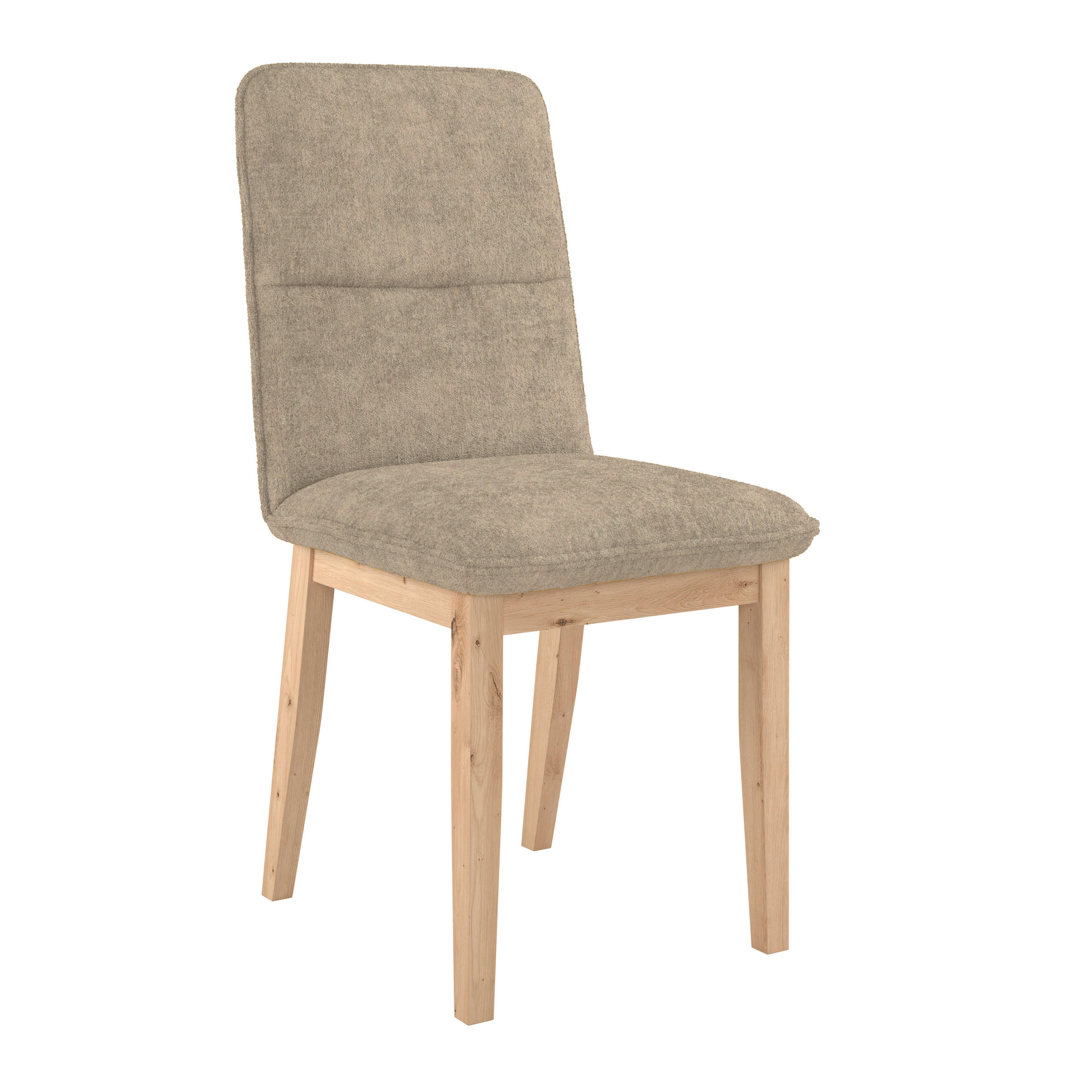 STUHL Webstoff Beige Eiche vollmassiv  - Eichefarben/Beige, KONVENTIONELL, Holz/Textil (47/91/44cm) - James Wood