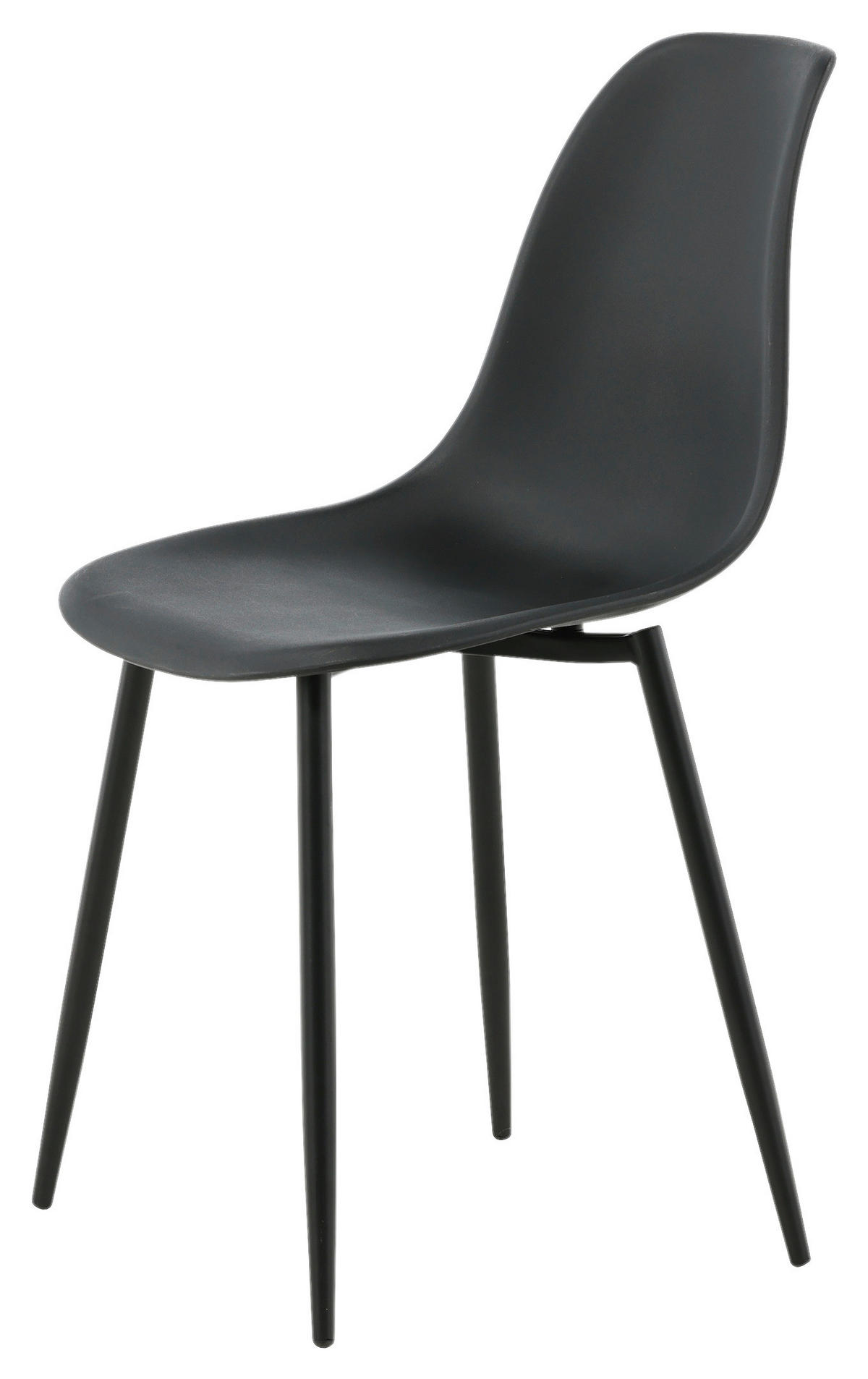 STUHL-SET 2 Stück  in Stahl matt  - Schwarz, Design, Kunststoff/Metall (45,5/81/58cm) - Livetastic