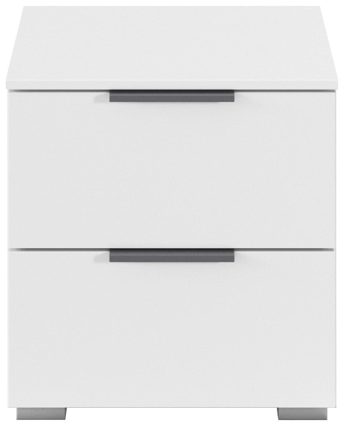 NACHTKÄSTCHEN 40/42/42 cm  in Weiß  - Alufarben/Weiß, MODERN, Holzwerkstoff (40/42/42cm) - Rauch Möbel