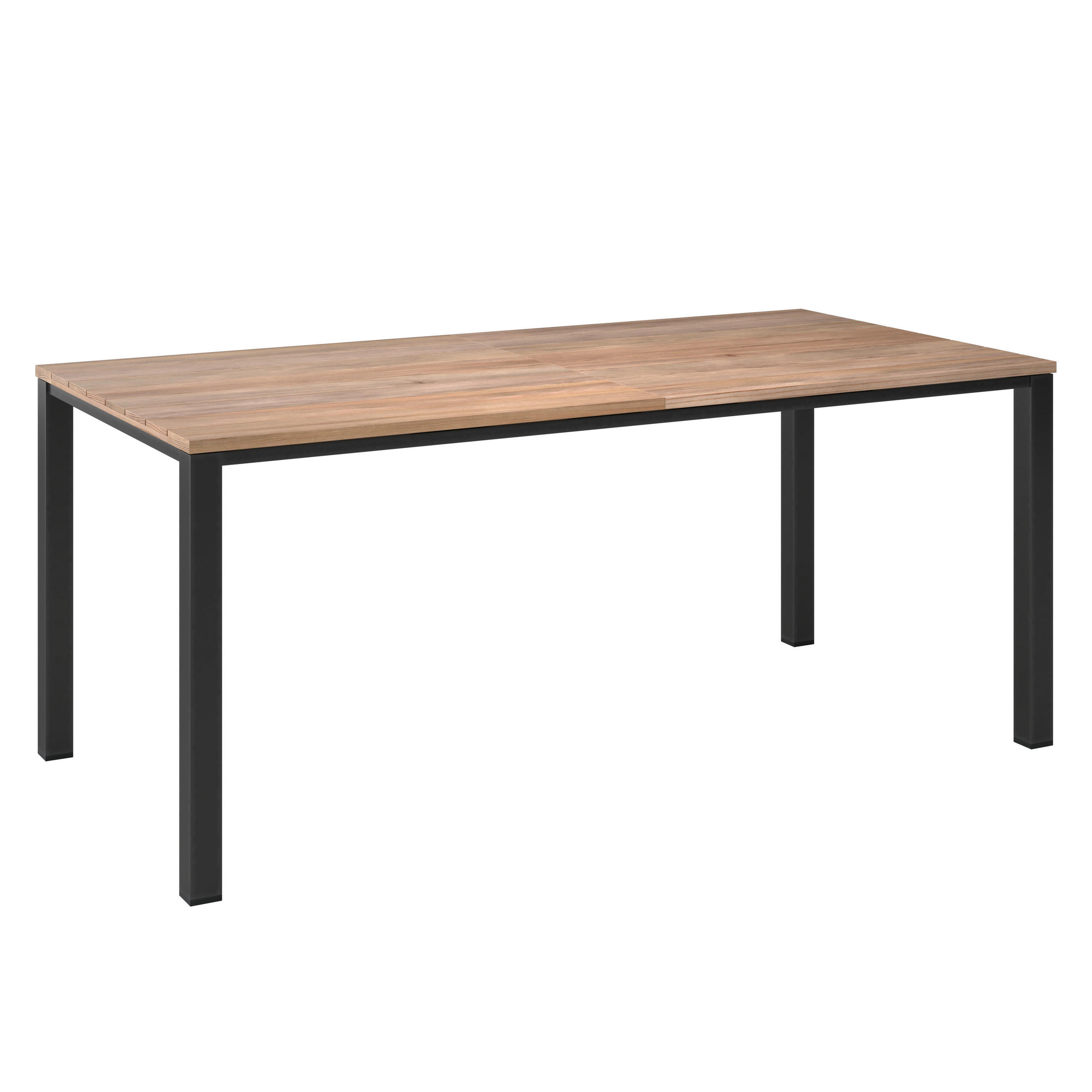 MASĂ PENTRU GRĂDINĂ - negru/culoare lemn acacia, Konventionell, lemn/metal (180/240/90/76cm) - Ambia Garden