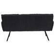 SITZBANK 180/93/67 cm Cord Dunkelgrau  - Dunkelgrau/Schwarz, Design, Textil/Metall (180/93/67cm) - Novel