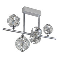 LED-DECKENLEUCHTE 61/30/46 cm   - Klar/Chromfarben, KONVENTIONELL, Glas/Metall (61/30/46cm) - Globo