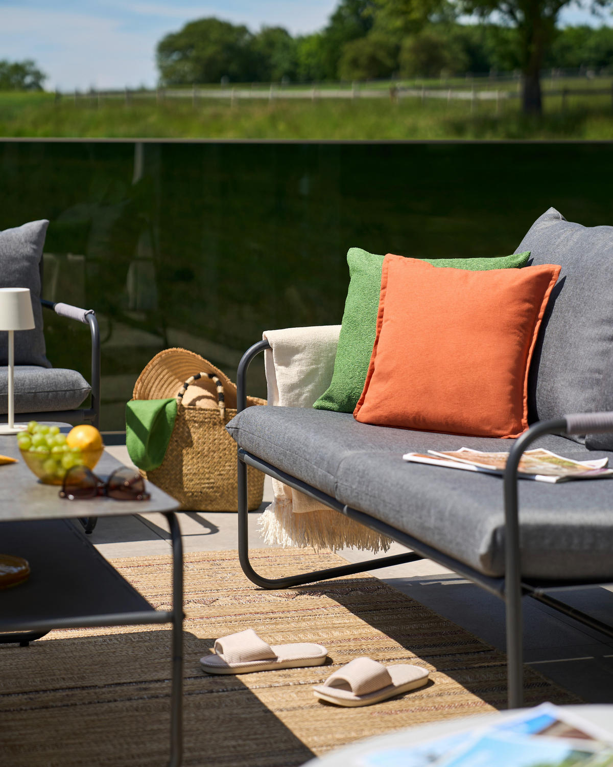 VRTNI SET   metal, staklo, tekstil  siva  - siva, Design, staklo/metal - Ambia Garden