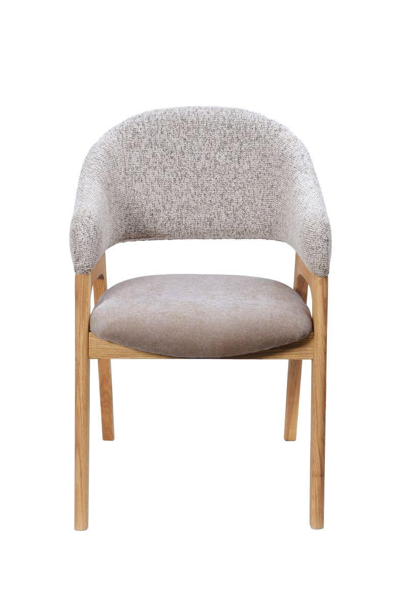 STOLICA SA RUKONASLONOM  sivobraon       - boja hrasta/sivobraon, Konvencionalno, drvo/tekstil (60,0/82,0/59,0cm) - Linea Natura