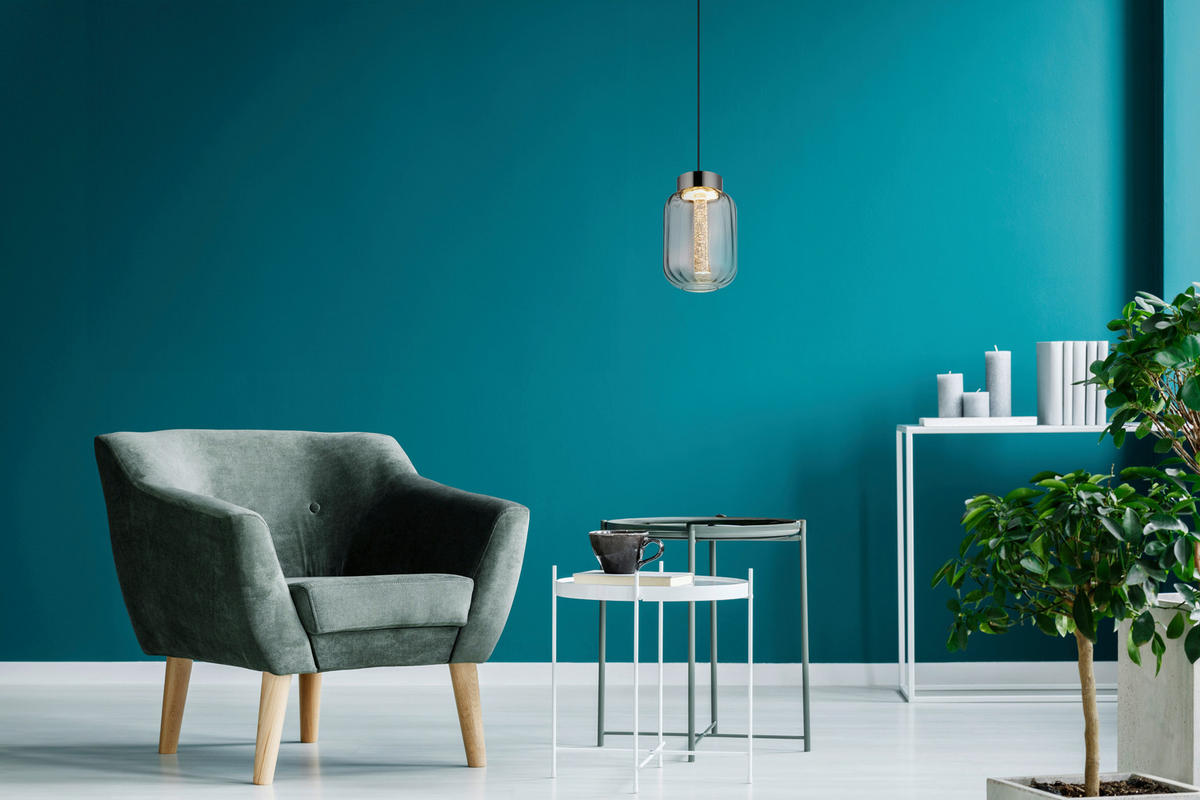ZÁVĚSNÉ LED SVÍTIDLO, 15/150 cm  - černá/čiré, Basics, kov/plast (15/150cm) - Globo