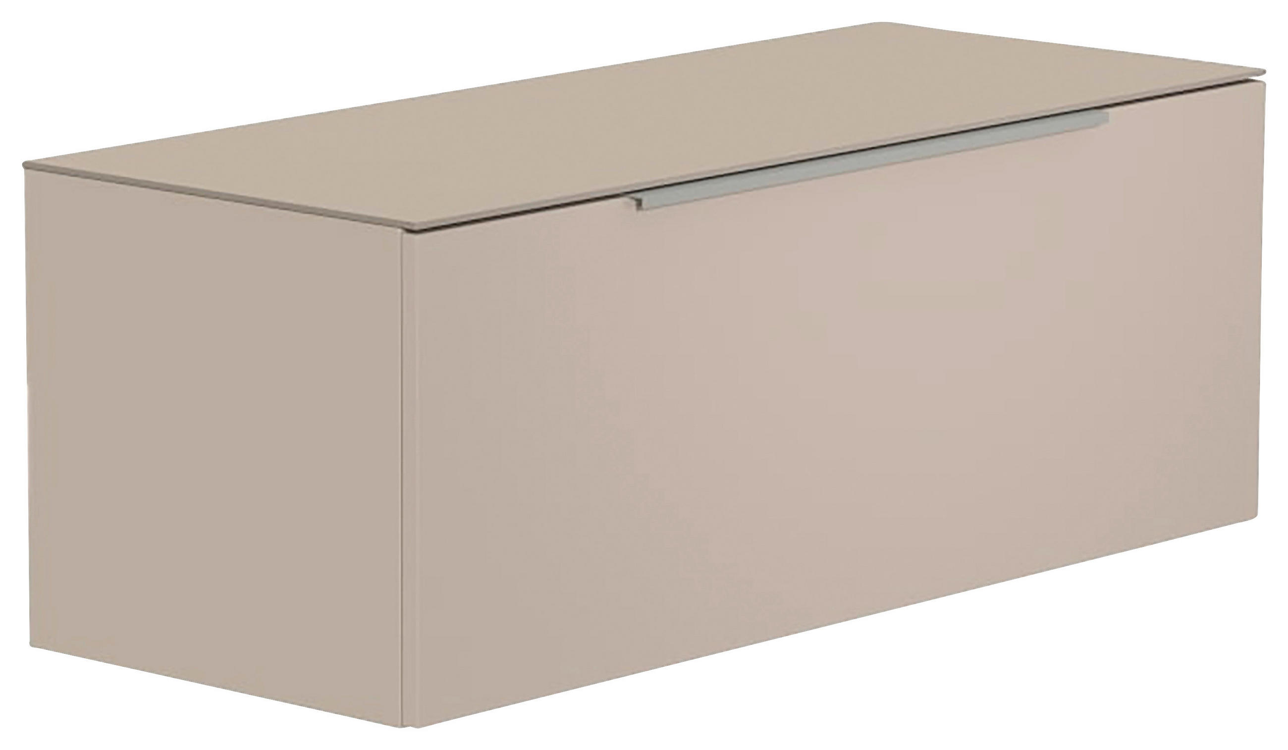 LOWBOARD 110/56/45 cm  - Sandfarben/Alufarben, Design, Glas/Holzwerkstoff (110/56/45cm) - Moderano