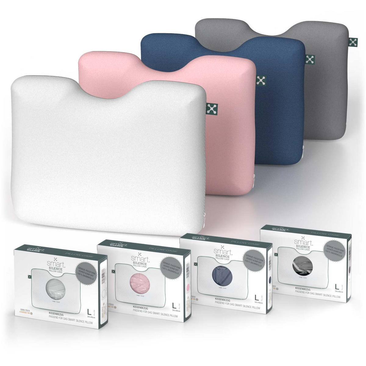 NACKENKISSENBEZUG SILENCE  - Weiß, Basics, Textil (54/40cm) - Smartsleep