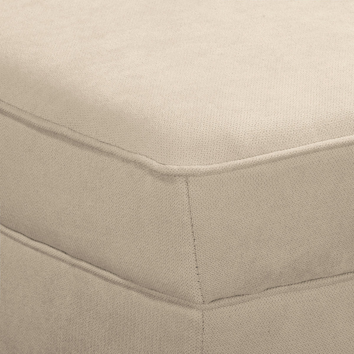 RÉCAMIERE Pako in Mikrofaser Creme  - Creme/Braun, Design, Holz/Textil (185/93/75cm) - Livetastic