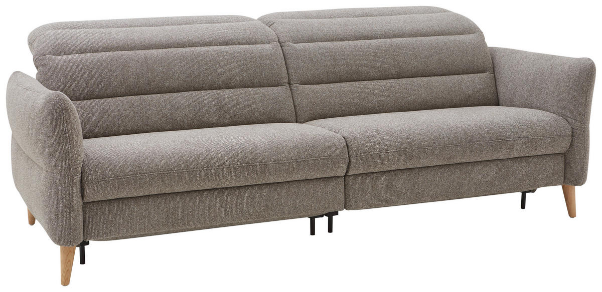 2-SITZER-SOFA in Webstoff Greige  - Eiche Bianco/Greige, Design, Holz/Textil (234-262/85-106/98-112cm) - Dieter Knoll