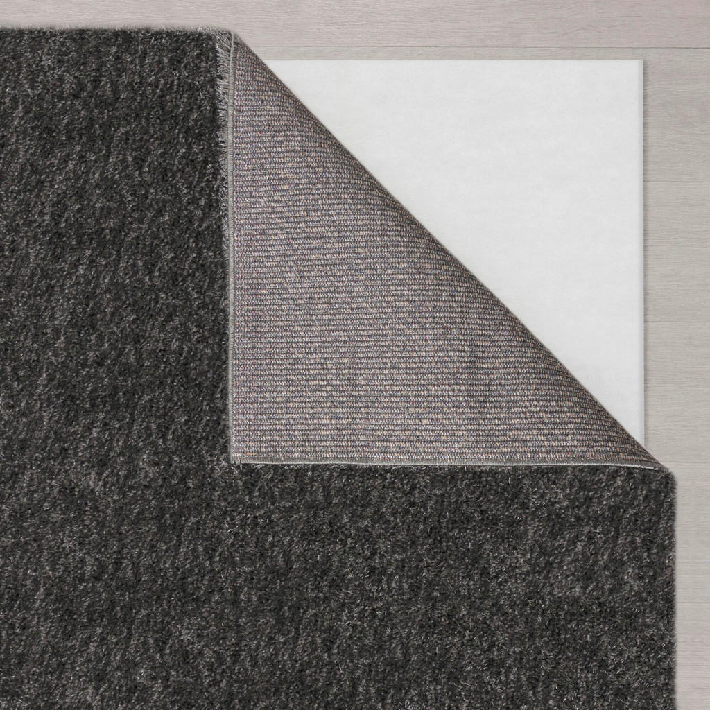 Thumbnail - Xora Shaggy Flair Rugs, Dunkelgrau, Textil, Uni, rechteckig, 80x150 cm, Reach, AZO-frei, Global Recycled Standard (Grs),...