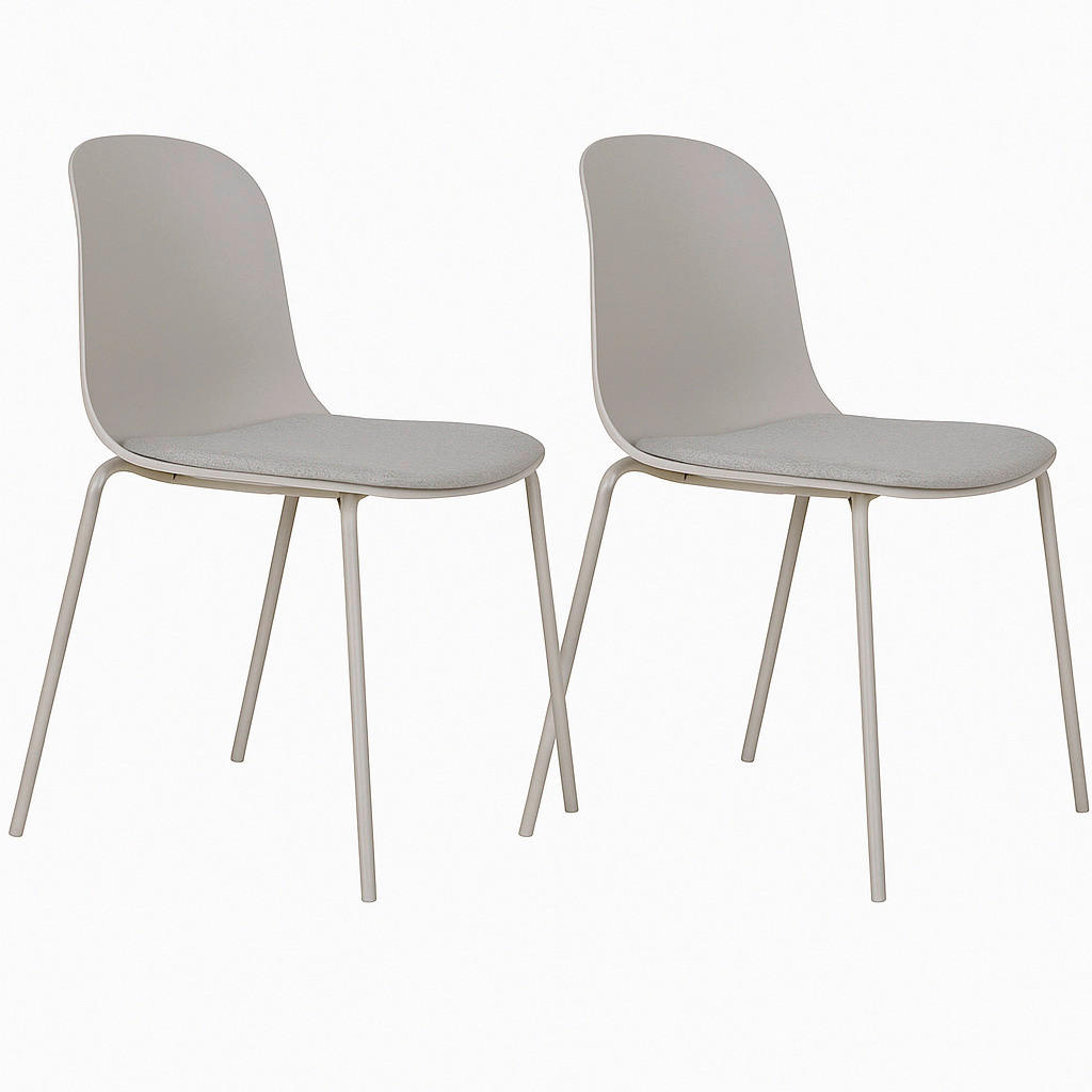 STOLSET 2 styck  - ljusgrå, Modern, metall/plast (48/86/56cm) - MID.YOU