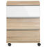 ROLLCONTAINER Sonoma Eiche, Weiß - Chromfarben/Weiß, Design, Glas/Kunststoff (51/65/40cm) - Moderano ROLLCONTAINER Sonoma Eiche, Weiß - Chromfarben/Weiß, Design, Glas/Kunststoff (51/65/40cm) - Moderano