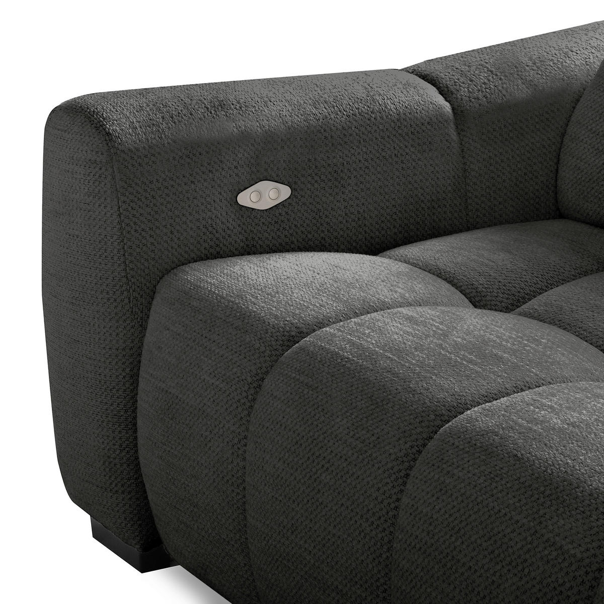 ECKSOFA  Webstoff Schwarz  - Schwarz, Design, Kunststoff/Textil (274/177cm) - Livetastic