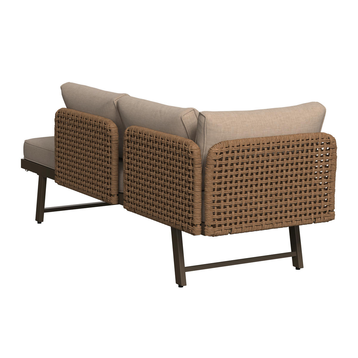 LOUNGE GARNITURA ogljikovo jeklo  - bežrjava/rumena, Moderno, kovina/umetna masa (200/67/68cm) - Beldano