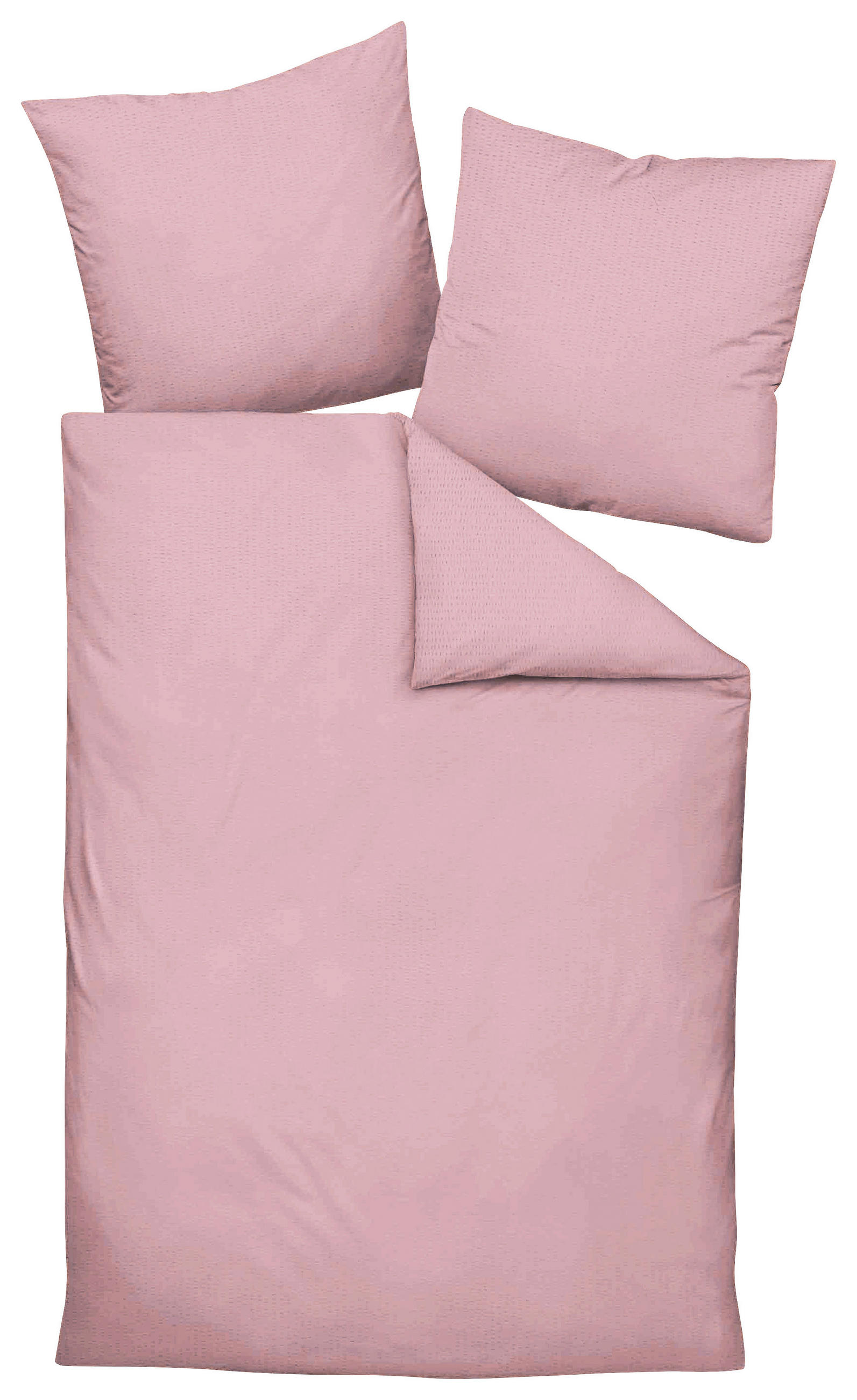 POSTEĽNÁ BIELIZEŇ, seersucker, ružová, svetloružová, 140/200 cm - ružová/svetloružová, Basics, textil (140/200cm) - Janine