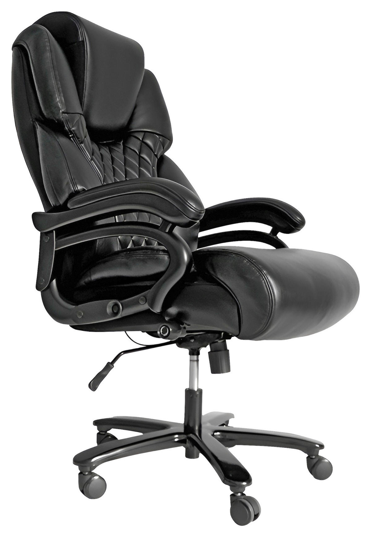 KANCELÁRSKE KRESLO, kožený vzhľad, čierna - čierna, Konventionell, kov/textil (54/116-123/50cm) - Novel