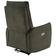 RELAXSESSEL Samt Relaxfunktion, Rücken echt    - Schwarz/Grün, Design, Textil/Metall (76/109/87cm) - Carryhome