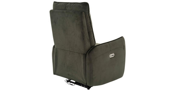 RELAXSESSEL Samt Relaxfunktion, Rücken echt    - Schwarz/Grün, Design, Textil/Metall (76/109/87cm) - Carryhome