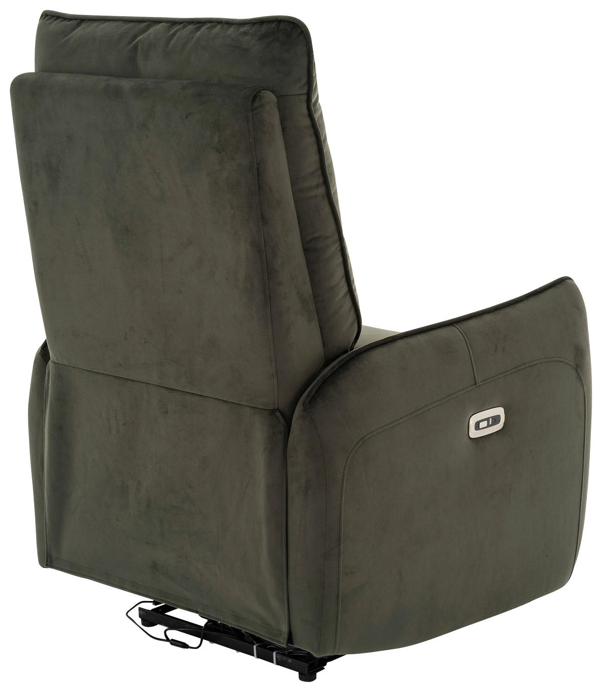 RELAXSESSEL Samt Relaxfunktion, Rücken echt    - Schwarz/Grün, Design, Textil/Metall (76/109/87cm) - Carryhome