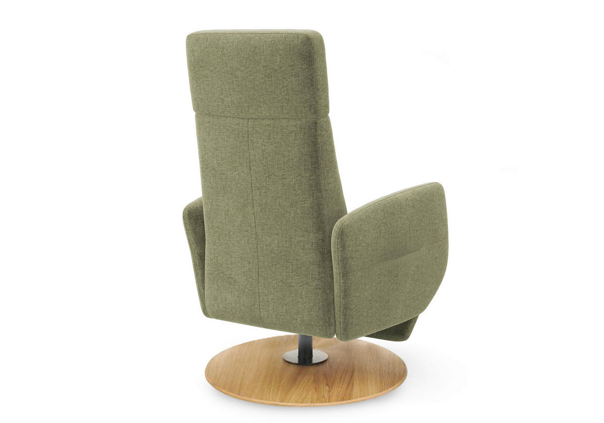 RELAXSESSEL in Textil Hellgrün  - Eichefarben/Hellgrün, KONVENTIONELL, Holz/Textil (71/110/82cm) - Sit & More