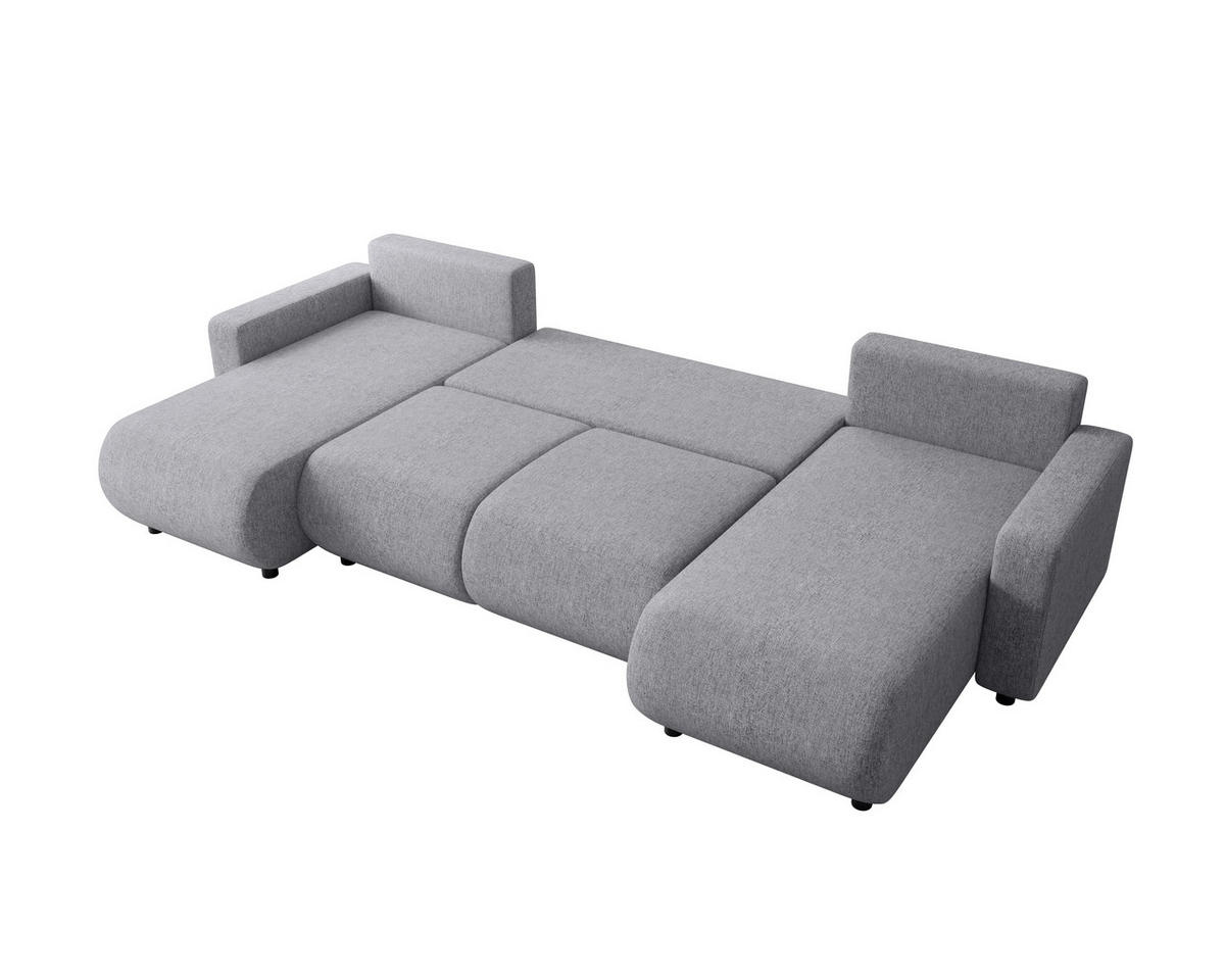 WOHNLANDSCHAFT Grau Webstoff  - Schwarz/Grau, MODERN, Kunststoff/Textil (150/312/150cm) - Xora