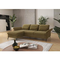 ECKSOFA in Flachgewebe Olivgrün  - Schwarz/Olivgrün, Konventionell, Textil/Metall (198/264cm) - Sit & More