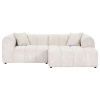 ECKSOFA Naturfarben Cord Zierkissen, Rücken echt  - Schwarz/Naturfarben, KONVENTIONELL, Kunststoff/Textil (250/162cm) - Carryhome