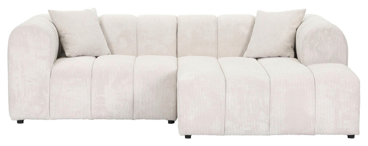 ECKSOFA Naturfarben Cord Zierkissen, Rücken echt  - Schwarz/Naturfarben, KONVENTIONELL, Kunststoff/Textil (250/162cm) - Carryhome