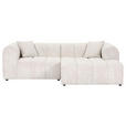 ECKSOFA Naturfarben Cord Zierkissen, Rücken echt  - Schwarz/Naturfarben, KONVENTIONELL, Kunststoff/Textil (250/162cm) - Carryhome