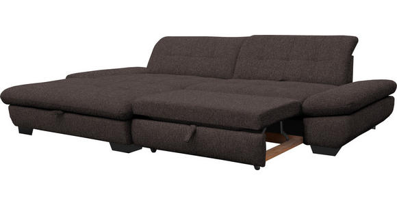 ECKSOFA  in Mikrofaser Braun  198/290 cm  - Schwarz/Braun, Design, Textil/Metall (198/290cm) - Xora