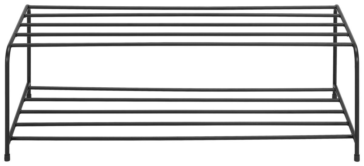 SCHUHREGAL Schwarz  - Schwarz, Basics, Metall (80/25/33cm) - Landscape