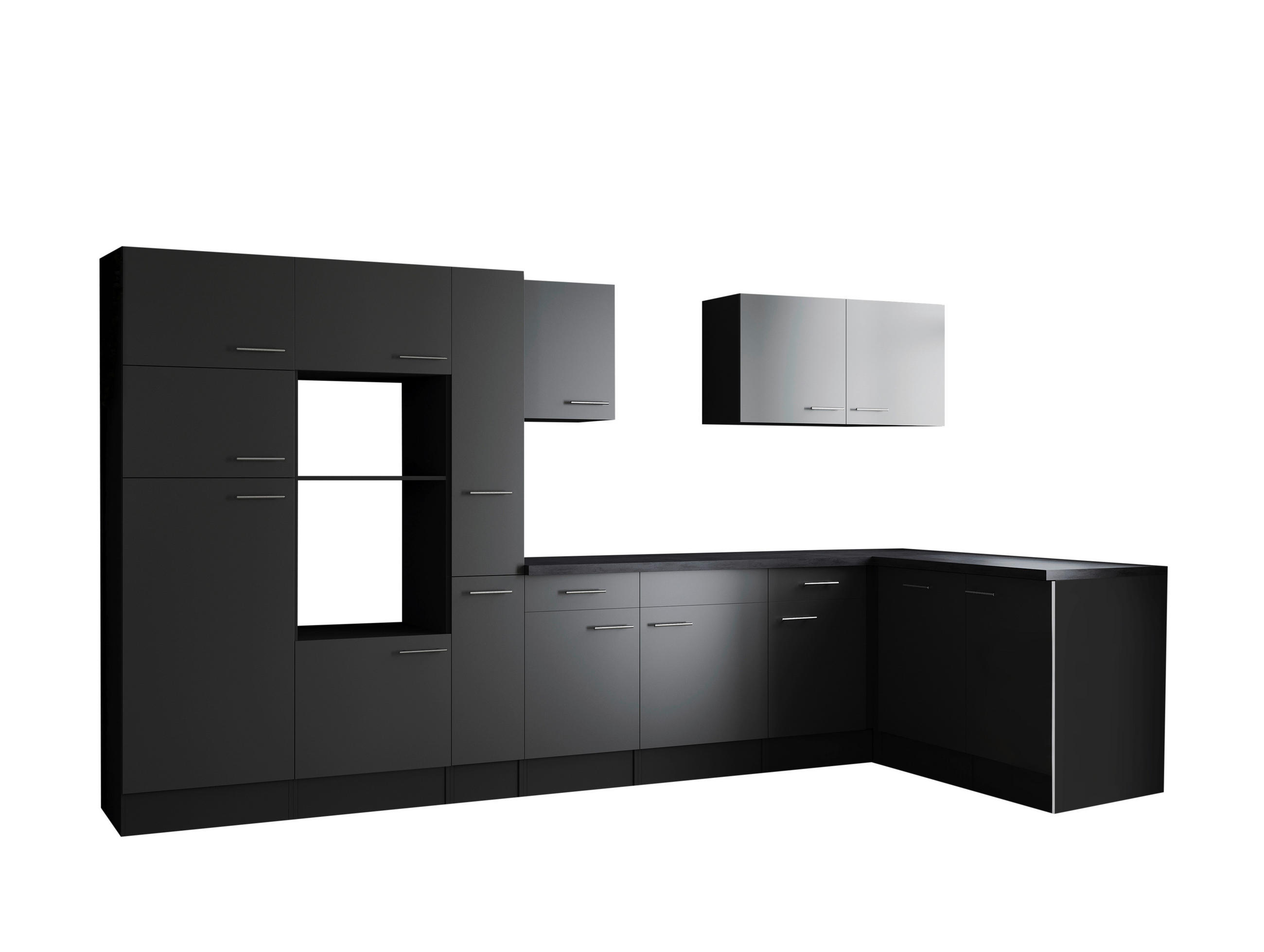 HÖRNKÖK 370/172 cm i grå - silver/grå, Design, metall/trämaterial (370/172cm) - Respekta