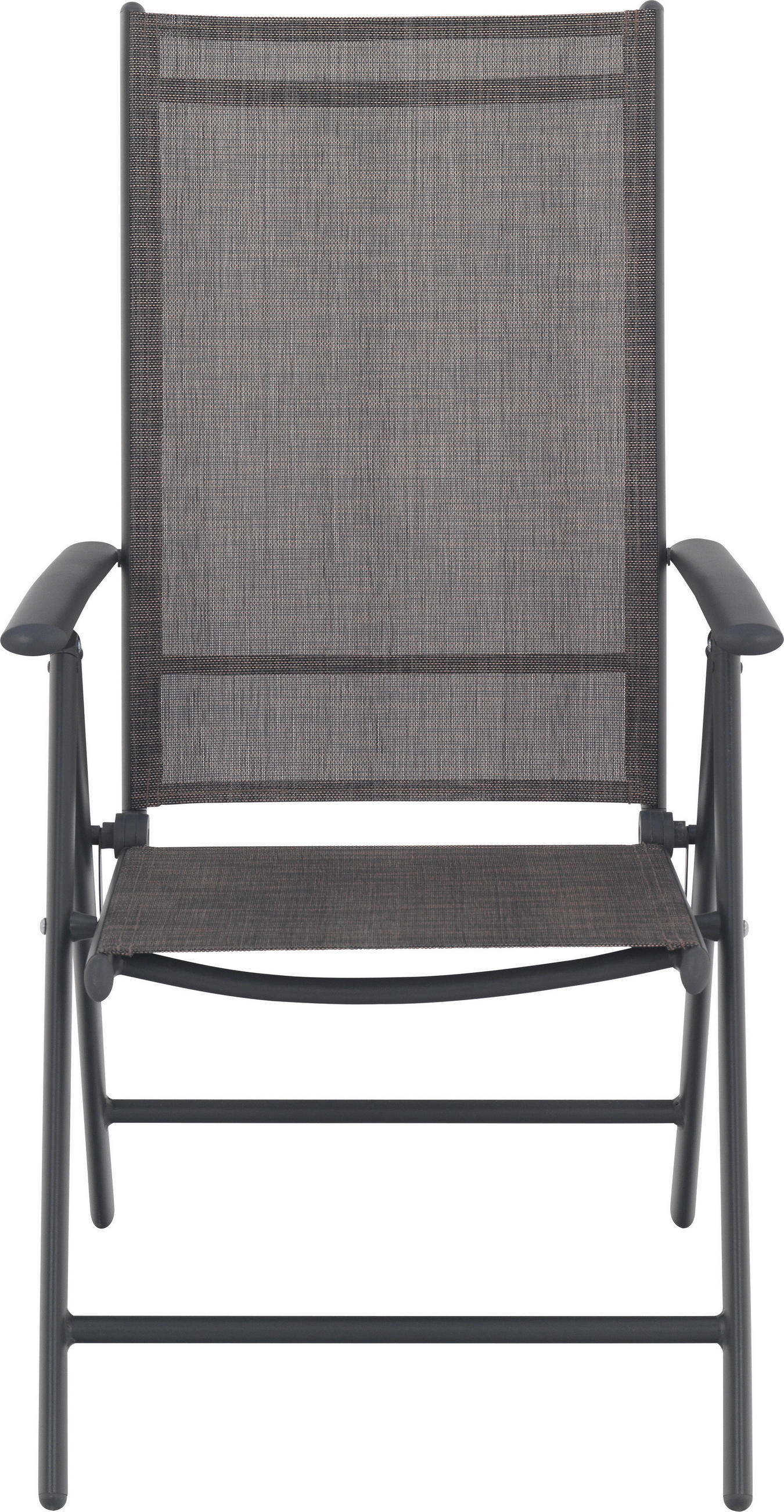 GARTENKLAPPSESSEL in Metall, Textil Anthrazit, Braun  - Anthrazit/Braun, Basics, Textil/Metall (56/106/64cm) - Xora