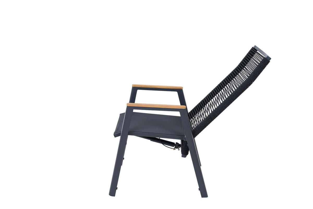 GARTENSESSEL Holz, Metall, Kunststoff Grau  - Grau, Basics, Holz/Kunststoff (56/113/77cm) - Siena Garden