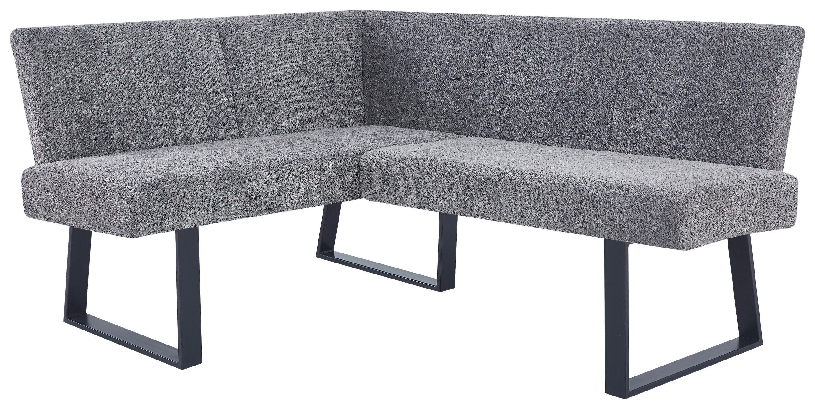 ECKBANK 130/160 cm  in Grau  - Schwarz/Grau, KONVENTIONELL, Textil/Metall (130/160cm) - MID.YOU