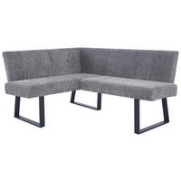 ECKBANK 130/160 cm Leinenoptik Grau   - Schwarz/Grau, KONVENTIONELL, Textil/Metall (130/160cm) - MID.YOU
