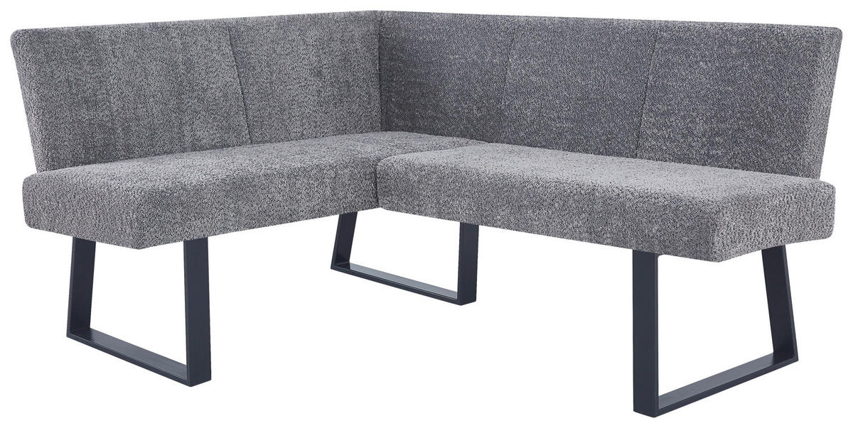 ECKBANK 130/160 cm Leinenoptik Grau   - Schwarz/Grau, KONVENTIONELL, Textil/Metall (130/160cm) - MID.YOU
