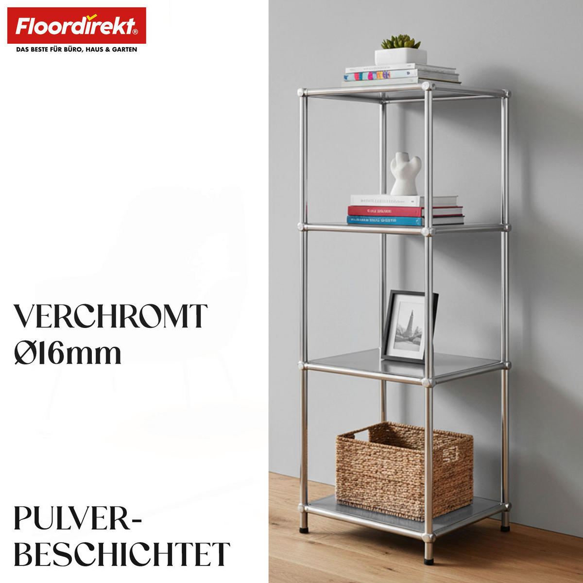 REGAL Grau  - Grau, Basics, Metall (30/89/30cm) - Floordirekt
