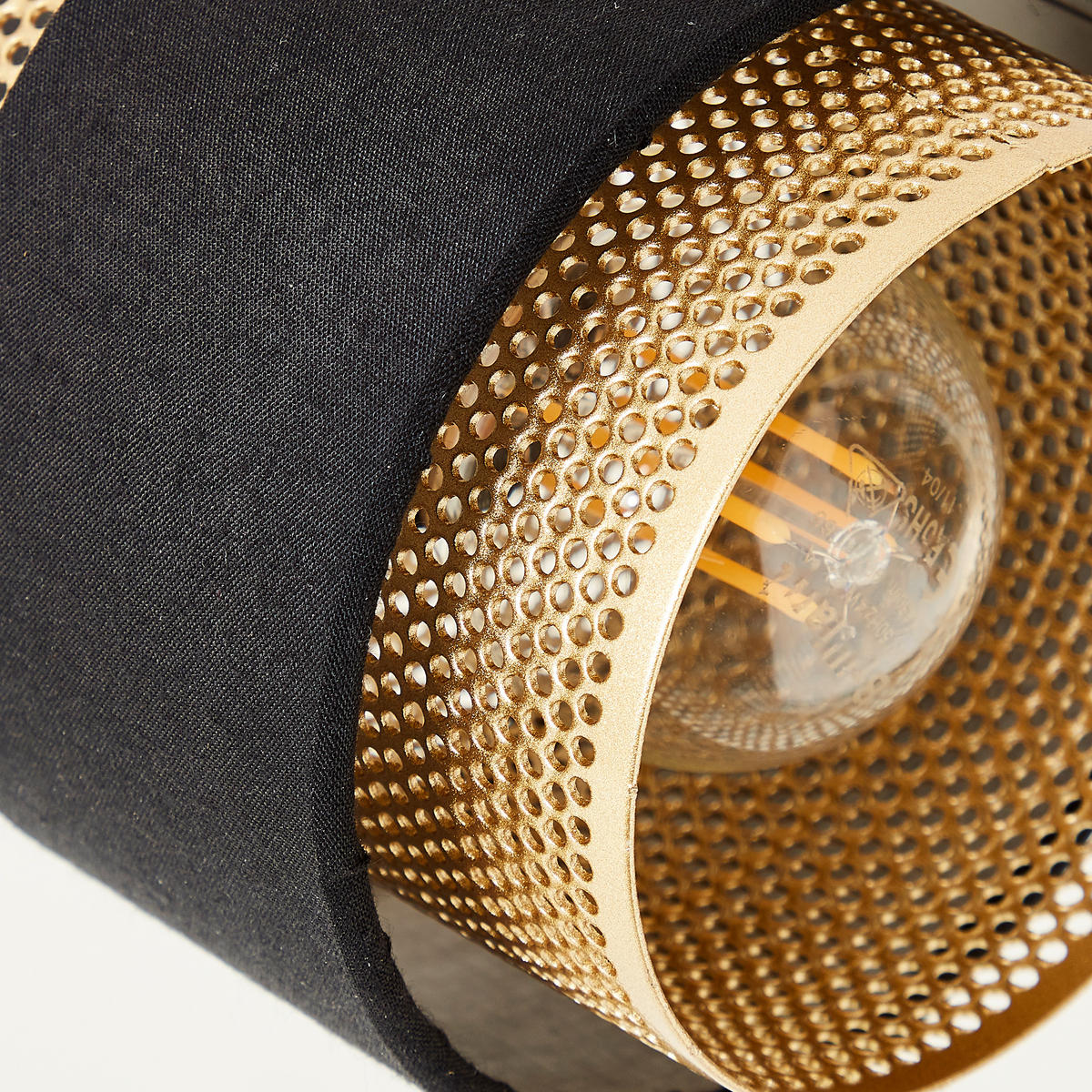 DECKENSTRAHLER - Goldfarben/Schwarz, Basics, Textil/Metall (87,1/10/17,2cm) - Brilliant