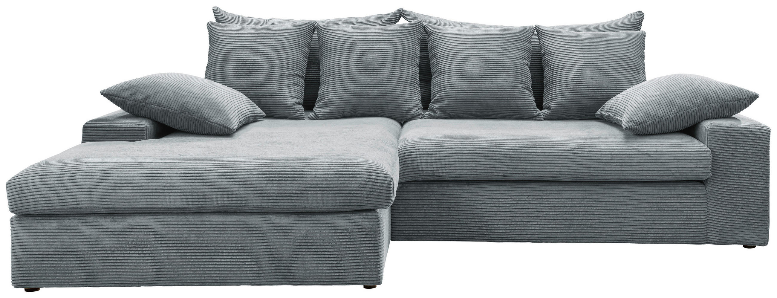 ECKSOFA in Cord Hellblau - Schwarz/Hellblau, Modern, Kunststoff/Textil (200/278cm) - Livetastic