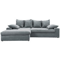 ECKSOFA in Cord Hellblau  - Schwarz/Hellblau, Modern, Kunststoff/Textil (200/278cm) - Livetastic