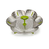 VLOŽEK ZA KUHANJE NA SOPARI jeklo  - barve nerjavečega jekla/zelena, Basics, kovina/umetna masa (16/10/16cm) - Joseph Joseph