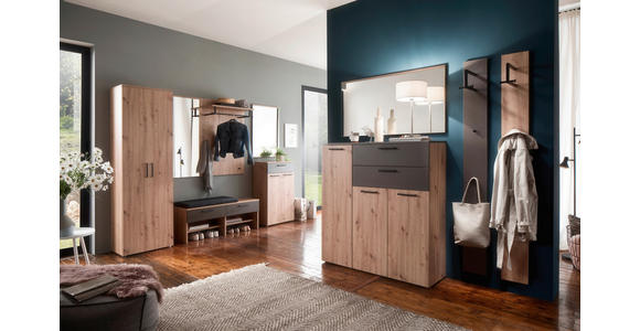 GARDEROBE 7-teilig in 260/200/38 cm - Eichefarben/Braun, KONVENTIONELL, Holzwerkstoff (260/200/38cm) - Moderano