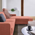 ECKSOFA in Webstoff Koralle  - Koralle/Schwarz, Design, Kunststoff/Textil (257/165cm) - Xora