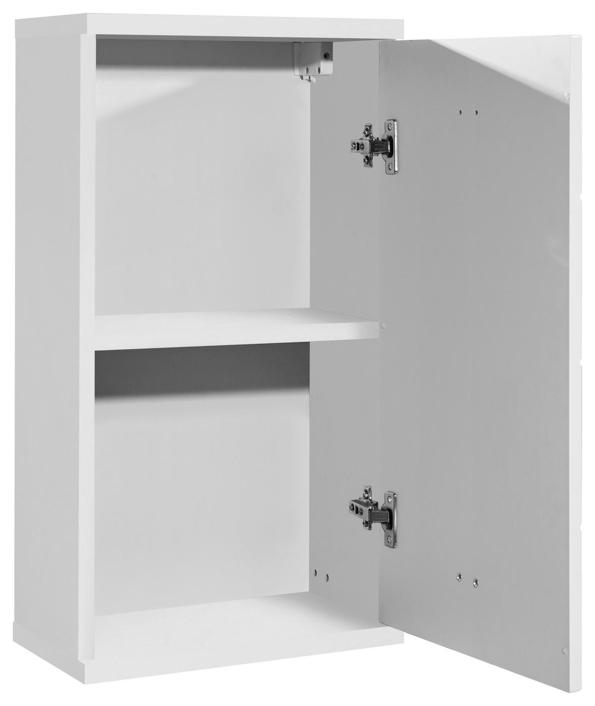 VÄGGHÄNGT SKÅP  - vit/silver, Basics, trämaterial/plast (38/71/23cm) - Livetastic