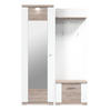 GARDEROBE 3-teilig  in 130,1/206,6/41,6 cm  - Eichefarben/Weiß, Design, Holzwerkstoff (130,1/206,6/41,6cm) - Xora