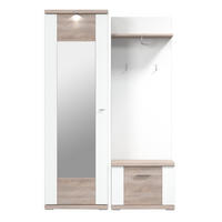 GARDEROBE 3-teilig  in 130,1/206,6/41,6 cm  - Eichefarben/Weiß, Design, Holzwerkstoff (130,1/206,6/41,6cm) - Xora