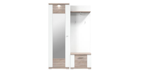 GARDEROBE 130,1/206,6/41,6 cm  - Eichefarben/Weiß, Design, Holzwerkstoff (130,1/206,6/41,6cm) - Xora